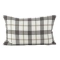 Saro Lifestyle SARO 8050P.GY1220B 12 x 20 in. Rectangle Classic Plaid Pattern Cotton Down Filled Throw Pillow  Grey 8050P.GY1220B